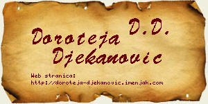 Doroteja Đekanović vizit kartica
